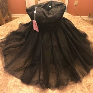 New Beautiful black beaded party dress